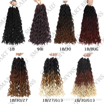 Wavy Gypsy Locs Crochet Hair  Faux Locs Crochet Hair African Roots Dreadlocs Synthetic Braiding Hair Extensions for Black Women